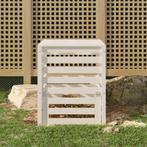 Compostbak 63,5x63,5x77,5 cm massief grenenhout wit, Tuin en Terras, Overige Tuin en Terras, Nieuw, Verzenden