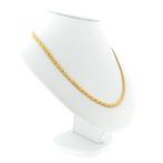Tricolor gouden fantasieschakel ketting | 45,5 cm (geelgoud), Ophalen of Verzenden, Gebruikt, Overige kleuren, Goud