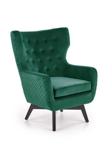 OorFauteuil Marvel Donker Groen Fluweel Velvet met Zwarte po beschikbaar voor biedingen