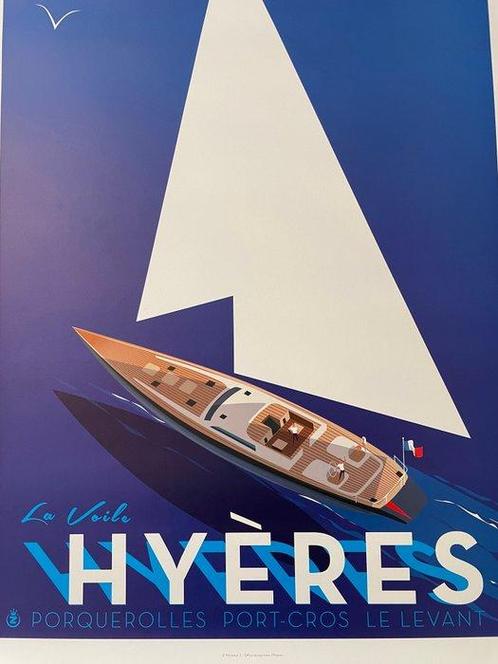 Monsieur Z - Affiche de Tourisme Hyères - Le Voilier, Antiek en Kunst, Kunst | Tekeningen en Foto's