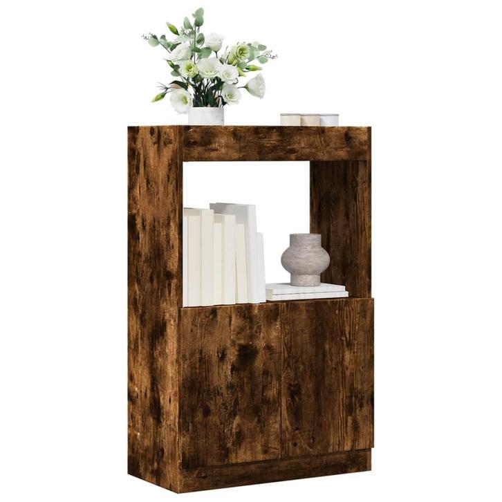 vidaXL Hoge kast 63x33x100 cm bewerkt hout gerookt, Huis en Inrichting, Kasten | Boekenkasten, Nieuw, Overige houtsoorten, Verzenden