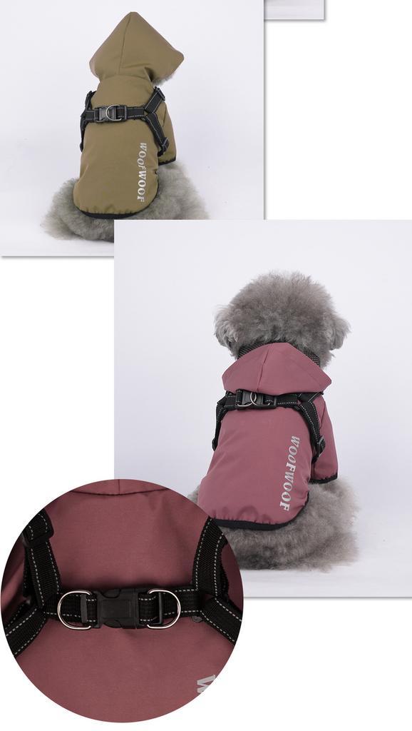 Honden Regenjas inclusief tuigje WoofWoof Rood (ALLEEN NO..., Dieren en Toebehoren, Hondenkleding, Hondenregenjas, Nieuw, Ophalen of Verzenden