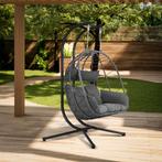 Polyrotan Dubbele Hangstoel Aria - Donkergrijs - Incl. Onder, Tuin en Terras, Tuinstoelen, Verzenden, Nieuw