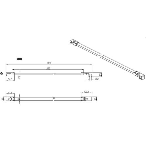 Best-Design Muur-Stabilisatie-Stang Zwart 1090 mm voor, Doe-het-zelf en Verbouw, Sanitair, Ophalen of Verzenden
