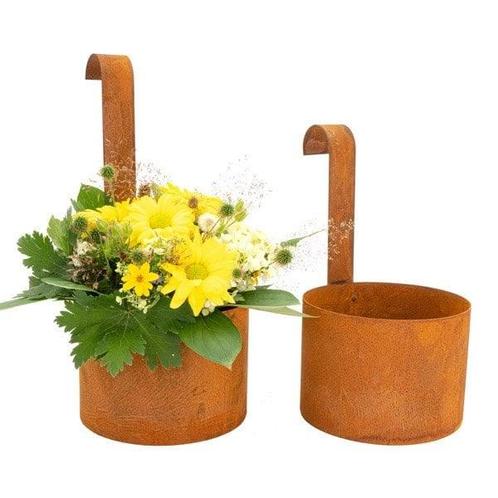 Tuin decoratieve plantenpot | Set van 2 | ophangen | Patina, Huis en Inrichting, Woonaccessoires | Wanddecoraties, Nieuw, Verzenden