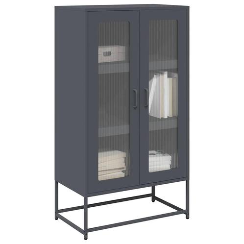 vidaXL buffetkast 68x39x123 cm staal antracietkleurig, Huis en Inrichting, Kasten | Buffetkasten, Nieuw, Metaal, Verzenden
