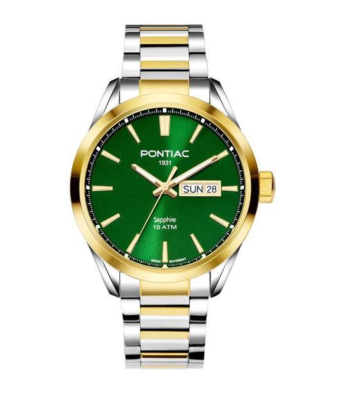 Pontiac Swiss Made Bicolor Horloge 10ATM 42mm, Sieraden, Tassen en Uiterlijk, Horloges | Heren, Verzenden