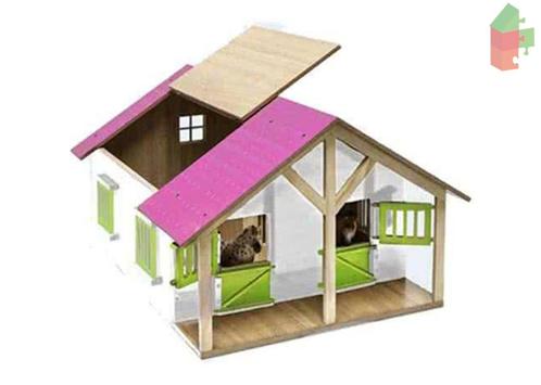 Kids Globe Houten Paardenstal Met 2 Boxen En Berging 1:24..., Kinderen en Baby's, Speelgoed | Overig, Nieuw, Ophalen of Verzenden