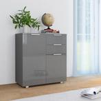 vidaXL Dressoir 71x35x80 cm spaanplaat hoogglans grijs, Verzenden, Nieuw, 50 tot 100 cm, 25 tot 50 cm