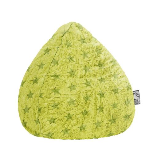 BeanBag Fluffy Stars XL - Groen, Huis en Inrichting, Zitzakken, Verzenden