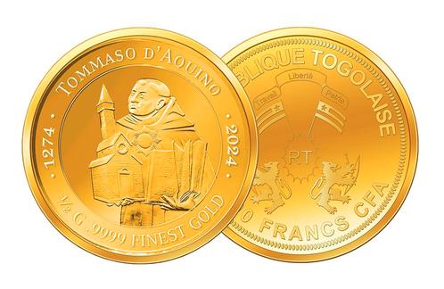 Kleinste goud 750 jaar overlijden Thomas van Aquin, Postzegels en Munten, Munten en Bankbiljetten | Verzamelingen, Verzenden