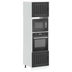 vidaXL Ovenkasten 2 st Lucca bewerkt hout zwart, Huis en Inrichting, Keuken | Keukenelementen, Verzenden, Nieuw, Zwart
