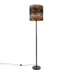 Vloerlamp zwart kap luipaard dessin 40 cm - Simplo, Nieuw, Overige materialen, Modern, 150 tot 200 cm