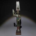 Oud-Egyptisch Brons Beeldhouwwerk van de god Min. Late