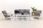 Hampton/Atlanta stoel-bank loungeset 4-delig – Wit/Teak, Tuin en Terras, Tuinsets en Loungesets, Verzenden, Nieuw, Hout, Loungeset