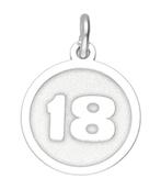 Zilveren cijfer 18 rond mat-glans kettinghanger, Sieraden, Tassen en Uiterlijk, Kettinghangers, Verzenden, Nieuw