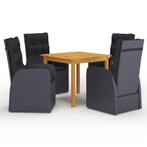 vidaXL 5-delige Tuinset zwart, Tuin en Terras, 4 zitplaatsen, Nieuw, Tuinset, Verzenden
