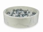 Ballenbak marmer met 400 parelmoer, transparant, zilveren ba