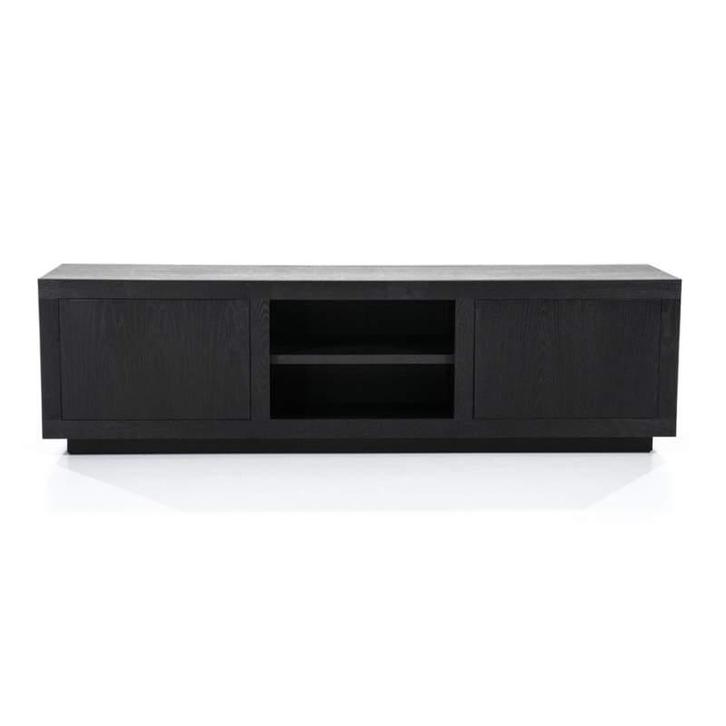 TV-Meubel Helsinki - 160cm - Zwart - 95720 - tv-meubels, Huis en Inrichting, Kasten | Buffetkasten, Nieuw, Overige materialen