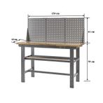 Werkbank grijs 150 cm met hardhouten blad + gereedschapsbord, Ophalen of Verzenden, Nieuw