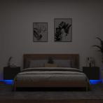 vidaXL Nachtkastjes met LEDs 2 st wandgemonteerd zwart, Minder dan 45 cm, Verzenden, Nieuw, Minder dan 55 cm