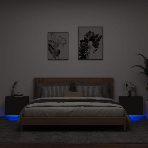 vidaXL Nachtkastjes met LEDs 2 st wandgemonteerd zwart, Huis en Inrichting, Slaapkamer | Nachtkastjes, Nieuw, Minder dan 45 cm