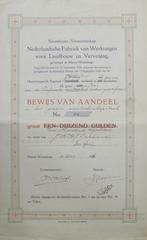 Nederl. Fabriek van Werktuigen voor Landbouw en Vervening, Ophalen of Verzenden, 1920 tot 1950, Aandeel