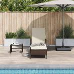 vidaXL Ligbed met Kussen Bruin Poly Rattan, Tuin en Terras, Verzenden, Nieuw