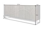 Massief dressoir SCORPION 177cm grijs acacia gedetailleerd, Huis en Inrichting, Ophalen of Verzenden, Nieuw
