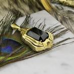 Gouden hanger met groene toermalijn (Hanger of bedel), Ophalen of Verzenden, Gebruikt, Goud, Overige merken