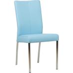 Leren eetkamerstoel Comfort - Toledo Sky Blue (lichtblauw), Huis en Inrichting, Stoelen, Blauw, Nieuw, Leer, Ophalen of Verzenden