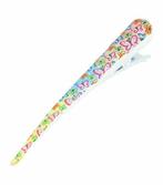 Haarspeld Duckklem Glitter Vlinder Print 13cm Pastel Wit, Verzenden, Nieuw