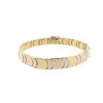 Tricolor gouden schakel armband (Schakelarmband), Sieraden, Tassen en Uiterlijk, Armbanden, Ophalen of Verzenden, Gebruikt, Overige kleuren