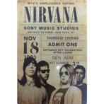 Wandbord reclamebord concert muziek Nirvana studios bord, Rechthoekig Staand, A4 of kleiner, Nieuw, Ophalen of Verzenden