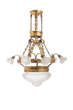 Klassieke Hanglamp, Koperen Hanglamp met Roosje, Winter Sale, Ophalen of Verzenden