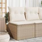 vidaXL Tuinbank zonder armleuning met kussens poly rattan, Verzenden, Nieuw, Rotan