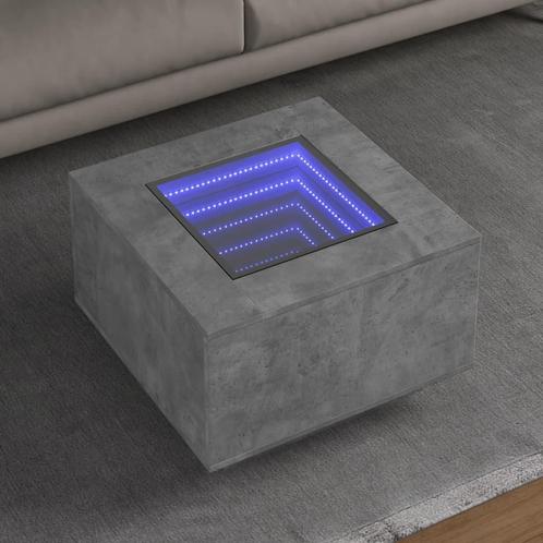 vidaXL Salontafel met LED 60x60x40 cm bewerkt hout, Huis en Inrichting, Tafels | Salontafels, 50 tot 100 cm, Nieuw, Overige houtsoorten
