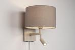 Rietveld Wandlampen - Taupe, Beige, Zand - Stof, Metaal, Verzenden, Nieuw