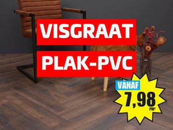 FABRIEKSLEEGVERKOOP | Donker eiken visgraat plak-PVC beschikbaar voor biedingen