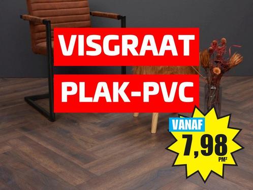 FABRIEKSLEEGVERKOOP | Donker eiken visgraat plak-PVC, Doe-het-zelf en Verbouw, Vloerdelen en Plavuizen, Nieuw, Kunststof, Vloerdelen of -planken