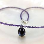 Halsketting Zilver Parel - Amethist - Tahiti DR Ø10x13mm, Sieraden, Tassen en Uiterlijk, Kettingen, Nieuw
