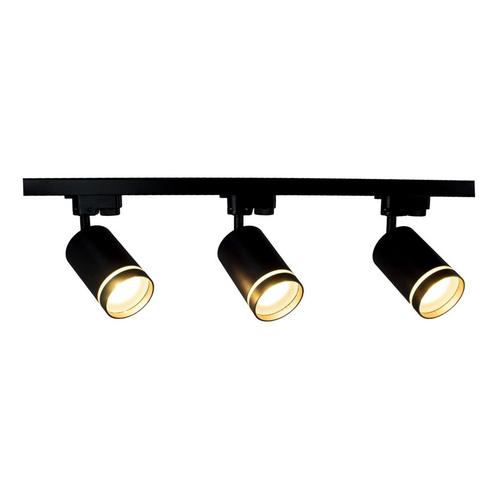 1-fase Rails incl. 3x railspots met witte ring GU10 fitting, Huis en Inrichting, Lampen | Plafondlampen, Ophalen of Verzenden