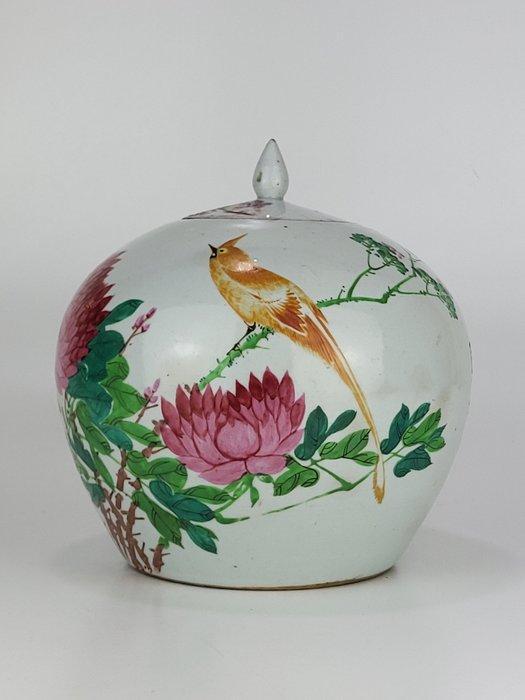 Pot - Porselein - Porseleinen pot met deksel, Antiek en Kunst, Antiek | Overige Antiek