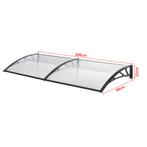 [en.casa] Deurluifel Mellerud afdak 240x80 cm transparant en, Verzenden, Nieuw