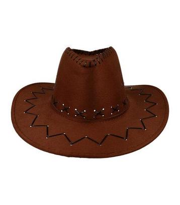 Cowboyhoed - Western hoed stiksel onesize - Donkerbruin beschikbaar voor biedingen