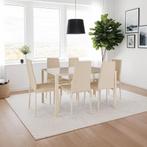 Eetkamerstoelen, kunstleer - beige, Set van 4, Verzenden, Nieuw