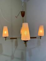 Vintage plafondlamp, 4-armige lamp, Huis en Inrichting, Zo goed als nieuw, Glas, Mid century