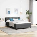 vidaXL Boxspringbed met matras Donkergrijs 140 x 200 cm Stof, Huis en Inrichting, Slaapkamer | Bedden, Verzenden, Nieuw, Grijs
