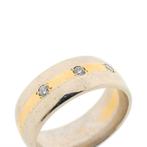 Bicolor gouden ring met diamanten | 0,16 ct. (witgoud), Sieraden, Tassen en Uiterlijk, Ringen, 18 tot 19, Gebruikt, Overige kleuren