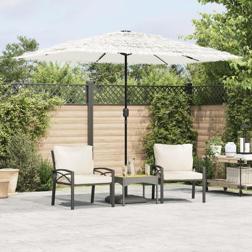 vidaXL Parasol met stalen paal 300x200x250 cm wit, Tuin en Terras, Parasols, Nieuw, 3 tot 4 meter, Verzenden